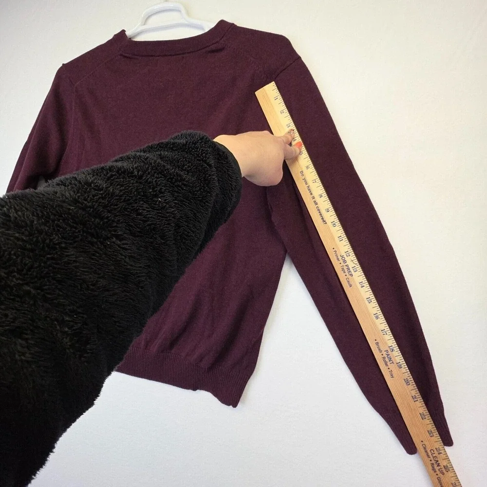 Nautica‎ Sweater Mens M Purple V Neck Knit Preppy Academia Business Work Formal